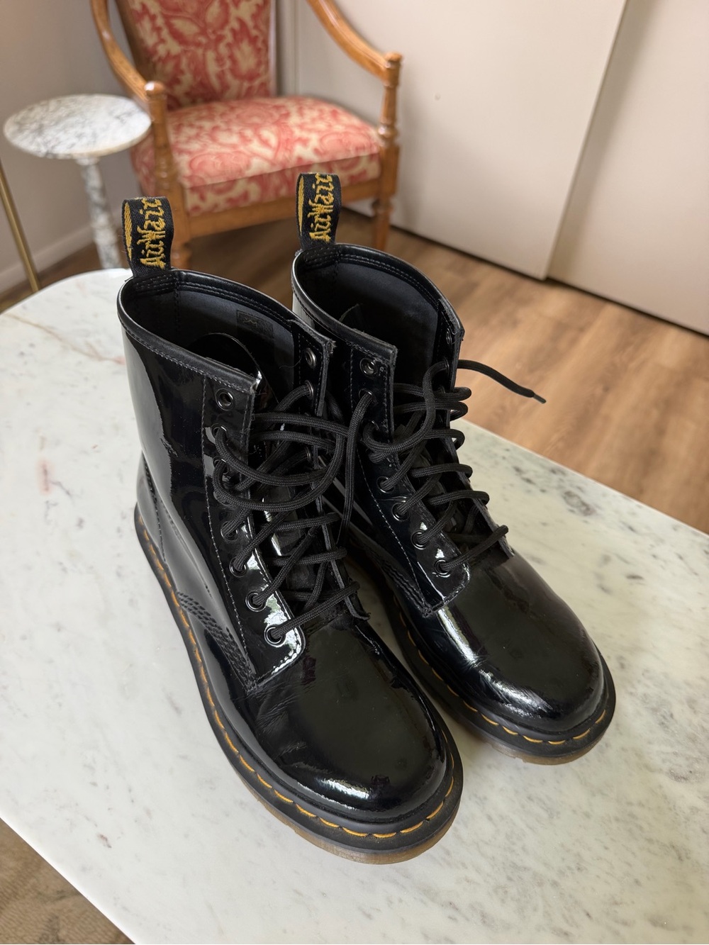 Dr. Martens Black Patent Lace-Up Platform Boots - Picture 5 of 6